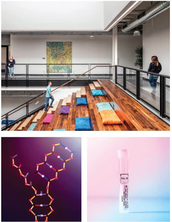 الصور: روبرت كولدروود (المكتب)؛ جيسون مادارا (الأنبوب، نموذج الحمض النووي)