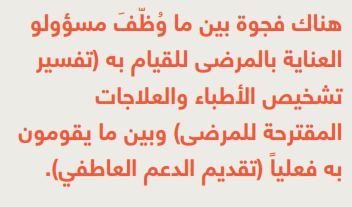 الفجوة بين العناية بالمرضى والأطباء