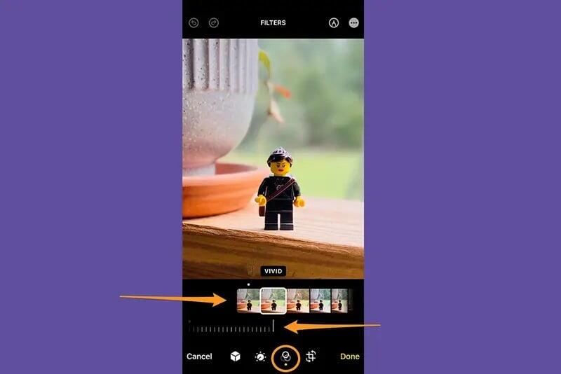 يمكن أن تكون الفلاتر بسيطة أو شديدة التأثير. صورة الشاشة: شركة آبل، ديبي وولف