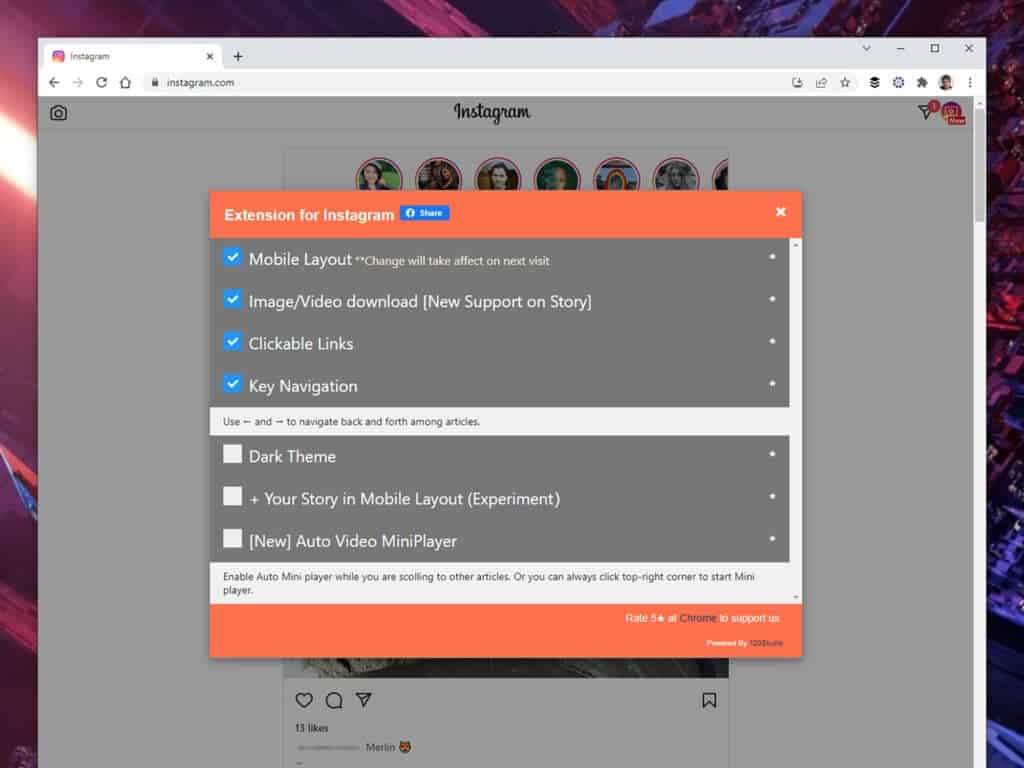 10 ملحقات ممتازة للاستمتاع بتطبيق إنستقرام على متصفح الإنترنت