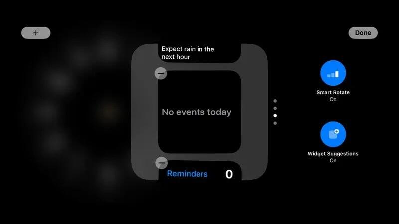 كما هي الحال على الشاشة الرئيسية، يمكنك الاختيار من بين عدد من التطبيقات المصغرة. شركة آبل