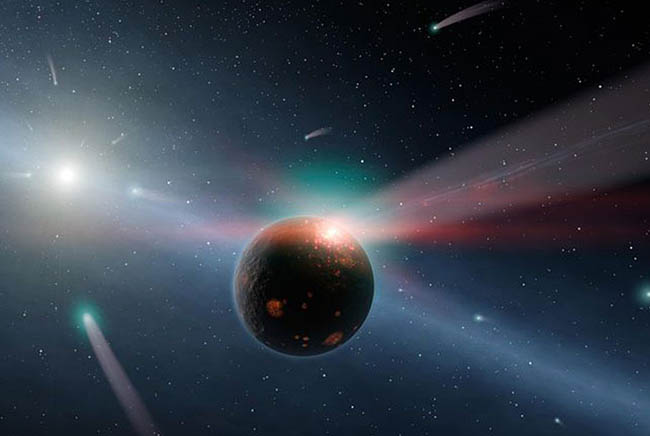 الأرض, الشمس , نقل الأرض, مذنبات